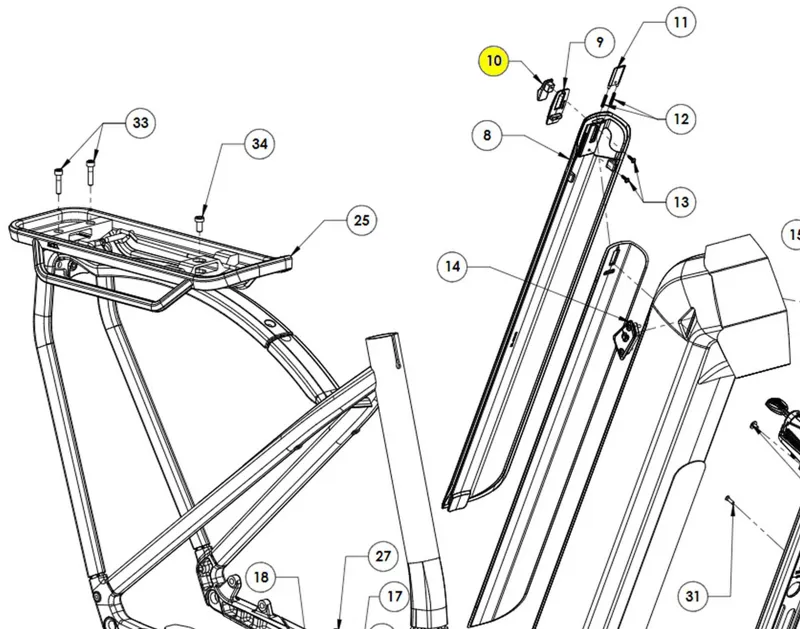Cube Battery Cover Shift Lock Lever 21-07449  - 3458-1
